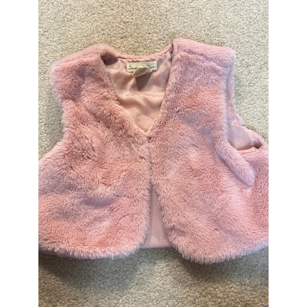 Emma‎ & Elsa Kids Pink Faux Fur Vest Size 6